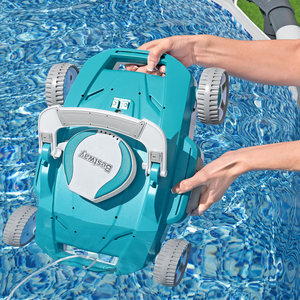Aspirador de <span class=keywords><strong>piscina</strong></span> robótico automático con tiempo de funcionamiento de 90 minutos, función de escalada de pared de triple motor, herramienta esencial de limpieza de <span class=keywords><strong>piscina</strong></span> - Product Image 4