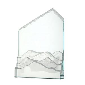 <span class=keywords><strong>ADL</strong></span> New Design Mountain Peak – trophée en verre de cristal noir et blanc avec Base en pierre pour le premier trophée - Product Image 3