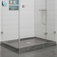 Twowinco Bac de douche antidérapant noir personnalisé de haute qualité, écologique et imperméable pour appartement