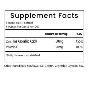 Gélules de zinc à vente chaude OEM/ODM avec supplément de vitamine C pour adultes - Product Image 2