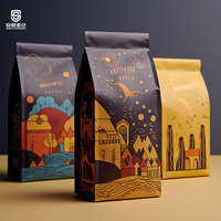 Sacs à café de 1 lb personnalisés imprimés mat recyclables à fond carré avec fermeture éclair et soufflet, emballages PET+VMPET+PE de 1 kg et 1 lb
