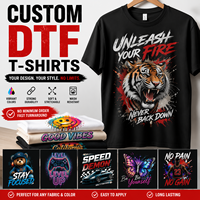 T-shirt personnalisé Anime DTF unisexe, t-shirt graphique en coton et polyester, imprimé, streetwear, surdimensionné, décontracté, tendance