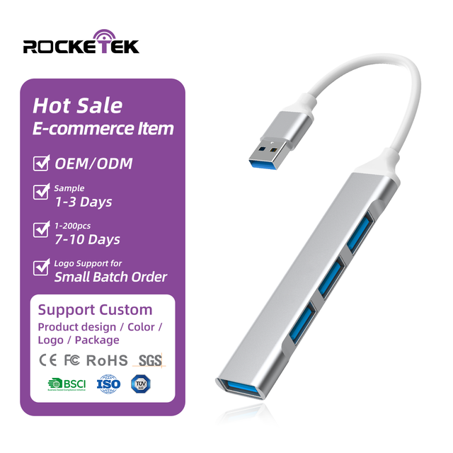 Multifunctional 4-Port USB 3.0 Hub Docking Station 4-in-1 Converter for iPad Laptop Mobile Devices Hard Drives-for Data Access
