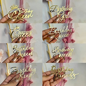 Décoration de gâteau en acrylique « Miel et Douceur » Joyeux Anniversaire Princesse, épaisseur 1,3 mm, largeur 9 cm, accessoire pour gâteau d'anniversaire - Product Image 5