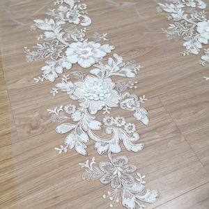 Fabriqué en chine broderie 3D net rideau tissu de luxe <span class=keywords><strong>blanc</strong></span> turquie rideaux transparents - Product Image 5
