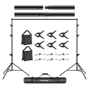 NEEWER 8.5x10ft Kit de soporte de fondo ajustable Sistema de soporte de fondo de fotografía para foto Video Ceremonia de fiesta