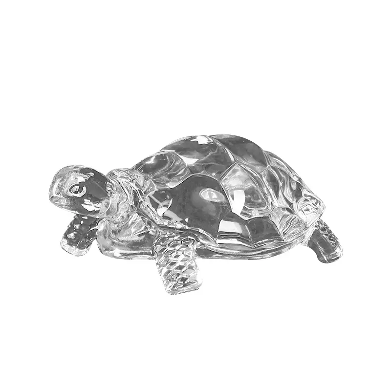 Artesanías creativas de cristal decoración de tortuga encanto sala de estar estudio escritorio transparente animal bendición regalo