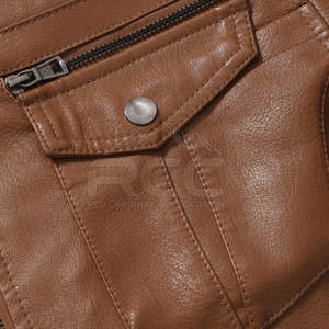 Veste en cuir pour hommes à la mode avec poches avant et taille réglable pour veste d'hiver décontractée quotidienne de style de rue - Product Image 4