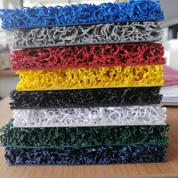 Tapis en PVC à boucles spaghetti pour circulation intensive avec support rigide antidérapant, lavable, pour sols à usage intensif