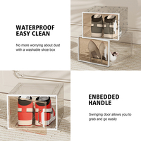 Armoire à chaussures de basket-ball en plastique transparent multi-couches moderne et grande, boîte de rangement et d'exposition avec accessoire pour baskets BT-394