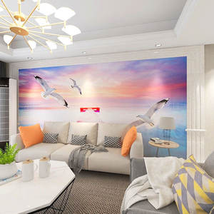 Tv Fond Mur Papier Peint Moderne Simple 8d Tridimensionnel Mouette Murale Salon Film Et Télévision Revêtement Mural - Product Image 1