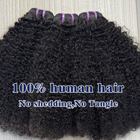 Cabello humano virgen vietnamita Color natural Sin procesar Afro Kinky Curly Bundles Sin enredos o desprendimiento Buena lejía 4a 4B 4c