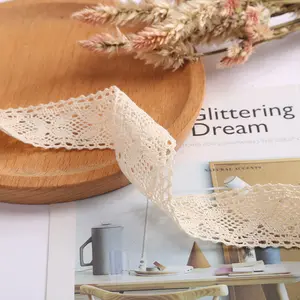 Hot selling Diy accessories pure cotton thread lace trim for sofa curtain home textile decoration