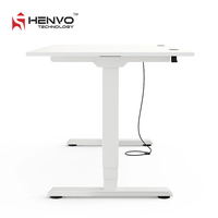 Bureau debout ergonomique électrique Henvo en acier, poste de travail modulaire à surface extensible, montage facile, pour la maison/le bureau
