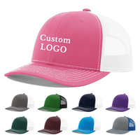 Vente en gros de casquette de camionneur bleu ciel vierge de créateur logo personnalisé uni chapeau en maille 6 panneaux chapeaux de camionneur camouflage en coton personnalisé unisexe
