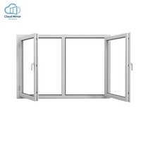 Fenêtre à battant moderne en alliage d'aluminium avec système noir, verre trempé, certifiée Energy Star pour usage résidentiel et commercial