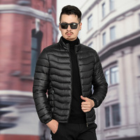 Nouvelle Veste Rembourrée Homme Automne Hiver 2025 – Col Montant, Couleur Unie, Fermeture Éclair – Manteau Décontracté d'Extérieur