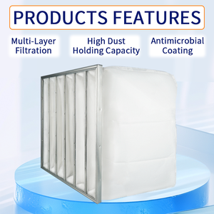 Nuevo Panel de Filtro Purificador de Aire F7 MERV 13 Personalizable, Marco de Aluminio, Fibra Sintética, Baja Resistencia, Grado Industrial - Product Image 5