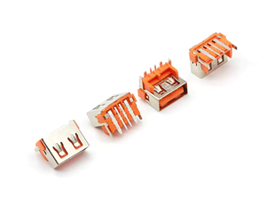 USB2.0 Short-body 10.0 Prise femelle 8.7 surélevée à courant élevé SMT Plastique orange 4P - Product Image 5