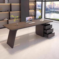 Bureau de direction moderne en bois massif italien, style luxe léger, écologique et durable, pour ordinateur, écriture, étude, salon ou bureau à domicile