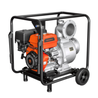 Pompa Air Bensin 18HP 6 Inci 150mm 158m3/jam Pompa Sentrifugal Self Priming Volume Tinggi dengan Roda untuk Bantuan Bencana Euro V
