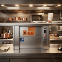 Monte-charge commercial moderne sans engrenages à courant alternatif pour la livraison de nourriture, idéal pour la maison, les restaurants, les cafétérias, les cuisines et les hôtels