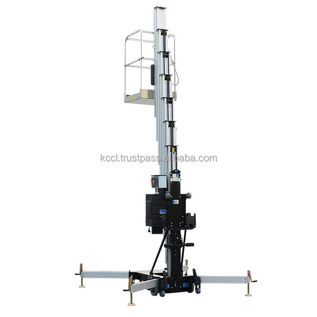 Indoor 6m-12m Single Person Hydraulic Lifts Push Around Single Aluminum Alloy Lift
