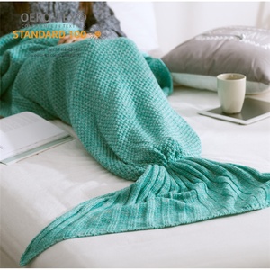 <span class=keywords><strong>Couverture</strong></span> tricotée épaisse pour enfants, queue de sirène de canapé, rose poli, bon marché, pour la maison, vente en gros - Product Image 2