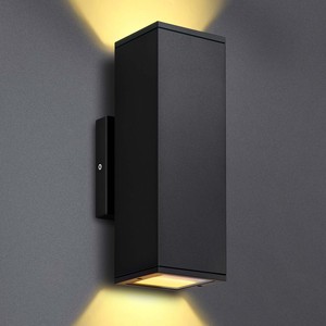 Đèn gắn tường ngoài trời tích hợp LED chiếu sáng lên xuống, bán chạy, hình vuông, 12W, 2700K, IP65, trang trí - Product Image 1