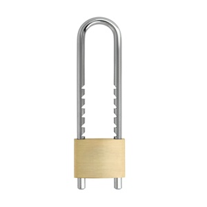 <span class=keywords><strong>Candado</strong></span> de latón de grillete largo con grillete ajustable <span class=keywords><strong>para</strong></span> puertas, gabinetes, bicicletas, scooters, cobertizos, puerta de valla - Product Image 1