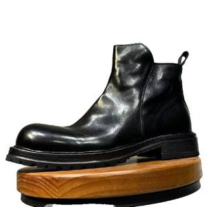 Botas de Motociclista de Cuero para Hombre, Estilo Biker, con Cordones, Botas de Tobillo para Hombre, Calzado Protector Antideslizante y Duradero, Zapatos Resistentes - Product Image 5