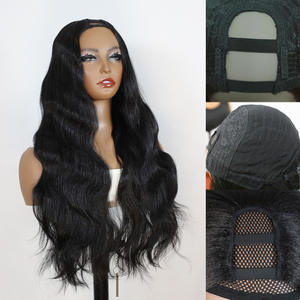 Perruque en cheveux humains bruts Fumi 13*4, style ondulé brun <span class=keywords><strong>foncé</strong></span> avec frange, perruques en cheveux humains pleine couronne, prix d'usine - Product Image 2