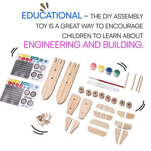 Pezzo di legno per auto da <span class=keywords><strong>corsa</strong></span> combina Kit di pittura fai da te con 10 acquerelli e accessori - Product Image 4