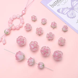 Perles en lucite à trou droit, motif fleur, couleurs assorties, pour loisirs créatifs, fabrication de barrettes, boucles d'oreilles, bracelets et accessoires - Product Image 1