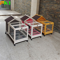Vente en gros de cage commerciale en bois pour animaux de compagnie avec nichoir cage pour animaux de compagnie avec fil métallique poulailler industriel