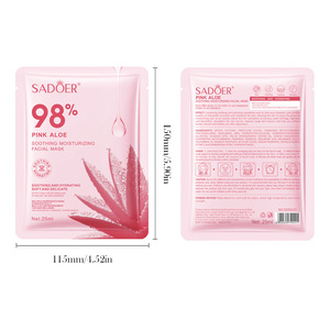 NOUVEAU Masque Hydratant à l'<span class=keywords><strong>Aloe</strong></span> Vera Rose 25ml Masque Hydratant et Rajeunissant Masque Visage Hydratant en Coton Format Voyage - Product Image 3