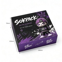 Boîte pliable à fermeture magnétique écologique personnalisée pour collection de jouets artistiques, emballage tendance noir et violet, boîte cadeau en carton rigide