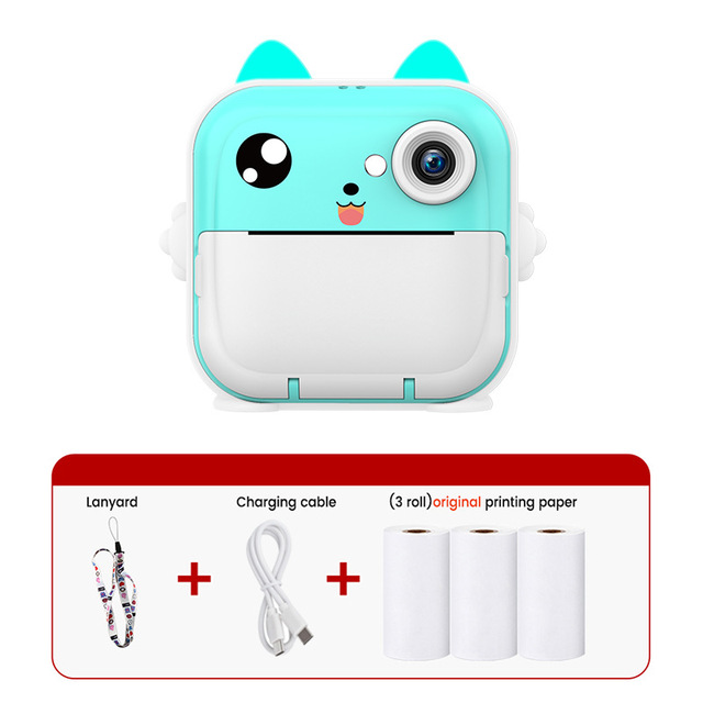 Fun Kids Instant Print Camera Thermal Printing Mini Cartoon Digital Camera Gift