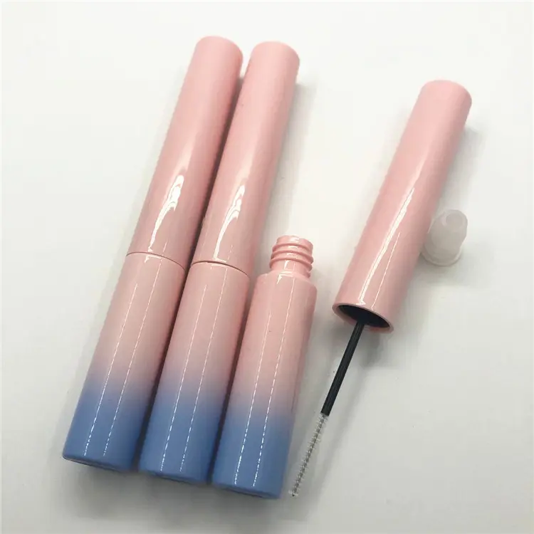 Benutzer definierte leere Lip gloss klare Kunststoff Mascara Tube Flüssigkeits behälter Kunststoff Tube mit Pinsel Wimpern Pinsel Flasche