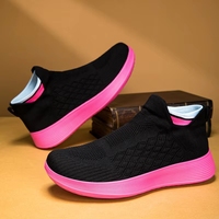 Chaussures de sport respirantes à enfiler pour hommes et femmes, baskets de course et de marche à semelle épaisse en EVA, légères et confortables, style chaussettes décontractées