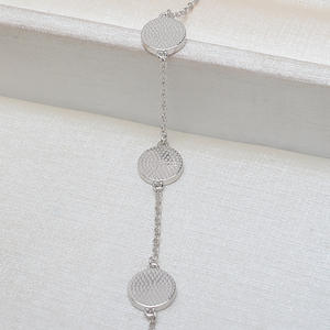 Bracelet en argent S925 avec 3 perles, coquille de cheval, support à fond plat pour perles de 8 mm, composants de bijoux - Product Image 3