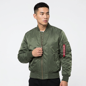 OEM Men's Cropped Vintage Winter <b>Baseball</b> <b>Bomber</b> <b>Jacket</b> Stand Collar Custom Embroidered Logo Street Style Nonwoven Weaving - Product Image 1
