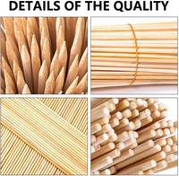 Lot de brochettes de barbecue en bambou naturel personnalisables avec logo, 14 cm, résistantes à la chaleur, avec long manche, vente en gros directe usine