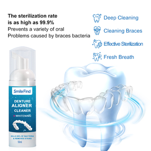 Custom Dual-Action Kills Bacteria Whitens Stain Removal <strong>Denture</strong> Clean Aligner Foam Cleaner Aligned White Foam Aligner Cleaner - Product Image 3