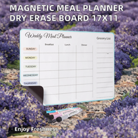 Planificateur de repas hebdomadaire magnétique moderne, taille moyenne, design en forme de tableau blanc effaçable à sec/aimant pour réfrigérateur