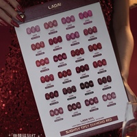 ZRKGEL Kit de Gel Scintillant Rouge 24 Couleurs, Qualité Professionnelle, Effet Disco, Haute Pigmentation, Sans TPO & HEMA, Vente en Gros