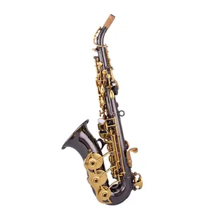 Saxofone soprano curvo para performance profissional banhado a níquel