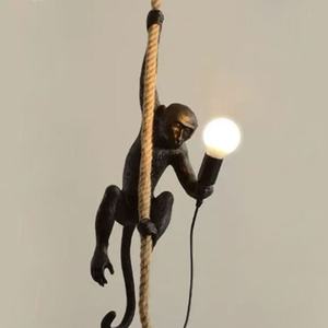 Lampe de <span class=keywords><strong>singe</strong></span> de Style industriel simple Lustre créatif en corde de chanvre pour restaurant ou chambre <span class=keywords><strong>Applique</strong></span> murale LED - Product Image 5