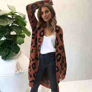 Autunno e di inverno del leopardo <span class=keywords><strong>caldo</strong></span> giacca di maglia <span class=keywords><strong>cardigan</strong></span> delle donne del maglione di modo delle donne <span class=keywords><strong>caldo</strong></span> del modello 14 di colore - Product Image 4