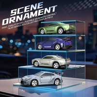 Coche de juguete de aleación fundida a presión 1:64 con sonido y luz, puertas que se abren, modelo de metal, coche de exhibición, coche de drift, juguete de control remoto